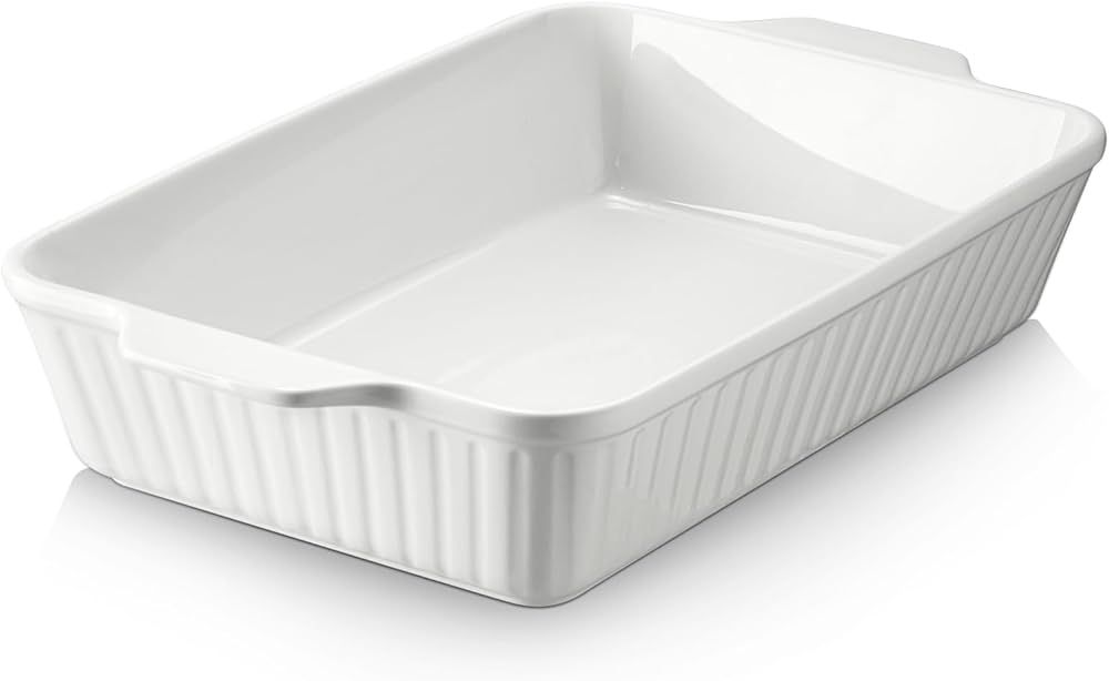 DOWAN Casserole Dish, 9x13 Ceramic Baking Dish, Large Lasagna Pan Deep for Oven, 4.2 Quarts Bakin... | Amazon (US)