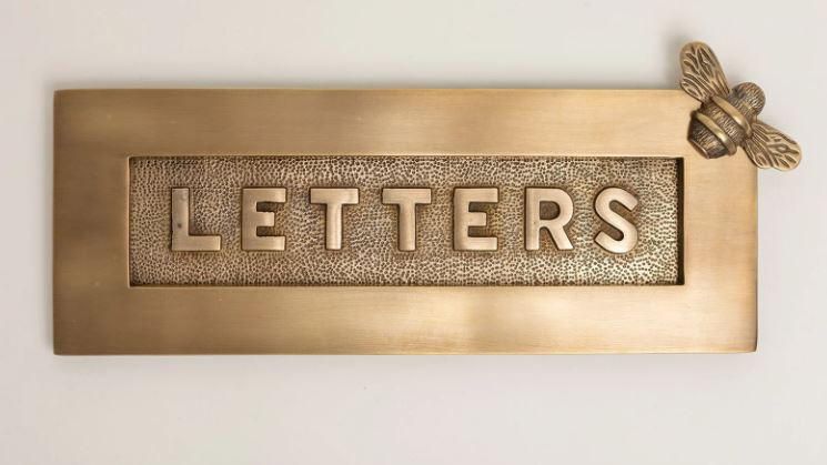 Unlacquered Brass Letter Plate – Embossed Bee, Antique Style home style 

 #LTKHome