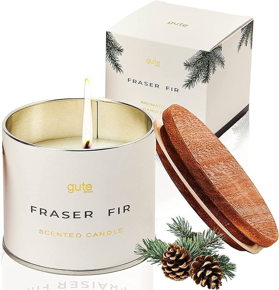 Fraser Fir Festive Scented Soy Candle 6.5oz - Holiday & Winter Festive Home Fragrance - Aromatic ... | Amazon (US)