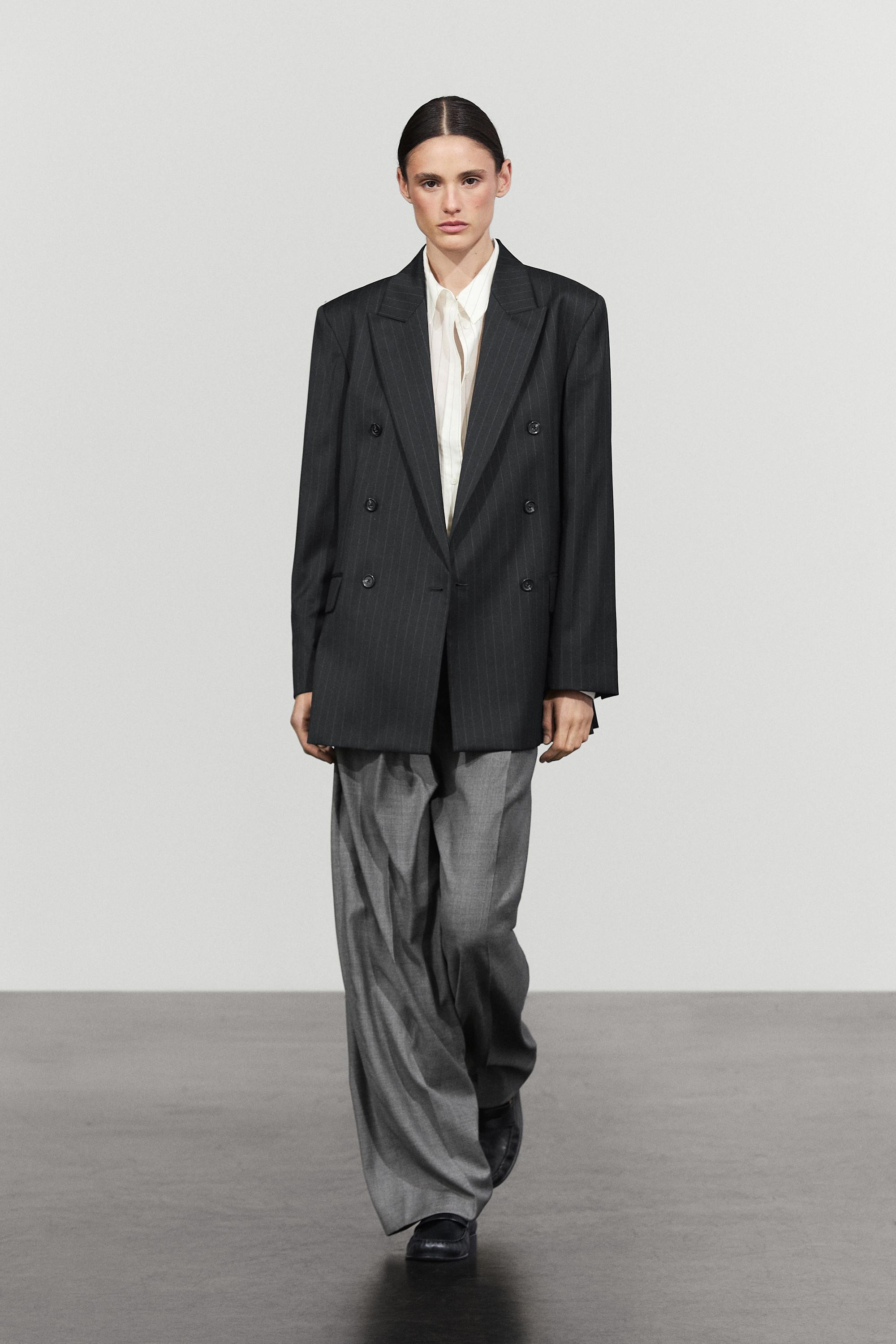 100% wool pinstripe suit blazer | Massimo Dutti UK