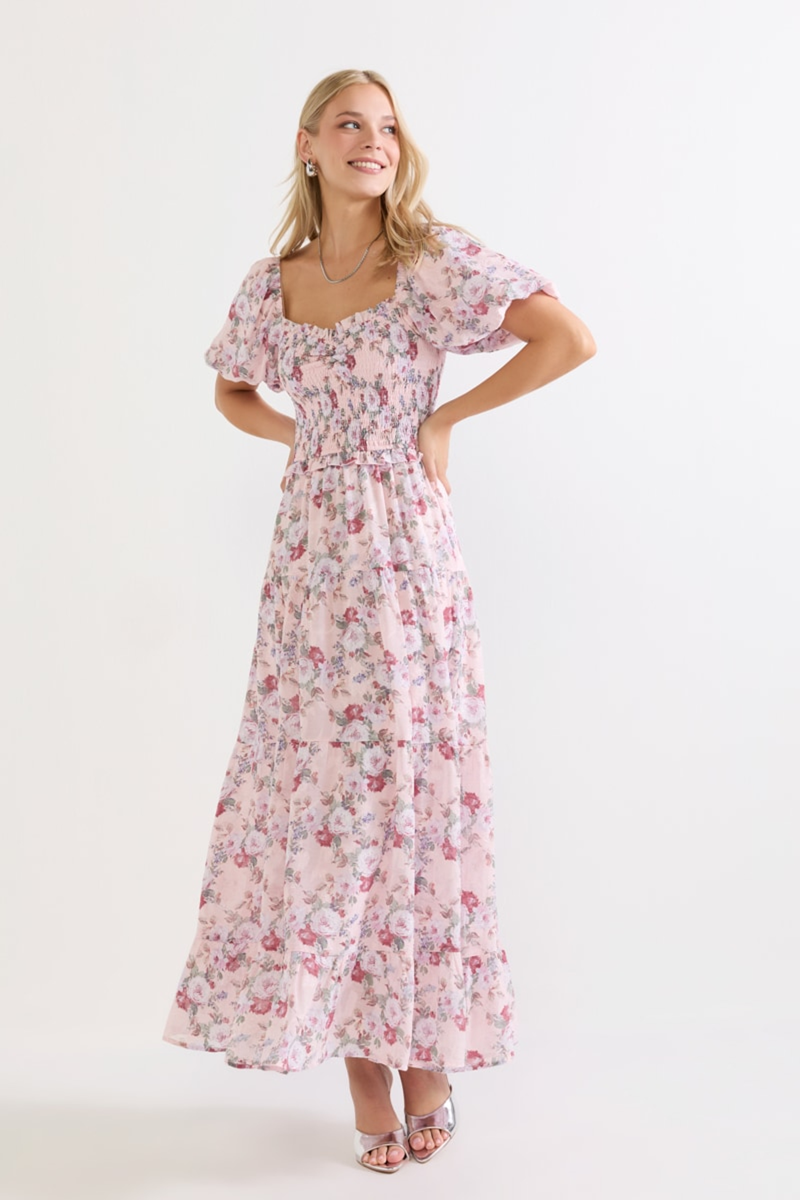 Carmella Floral Smocked Waist Maxi Dress | Francesca's