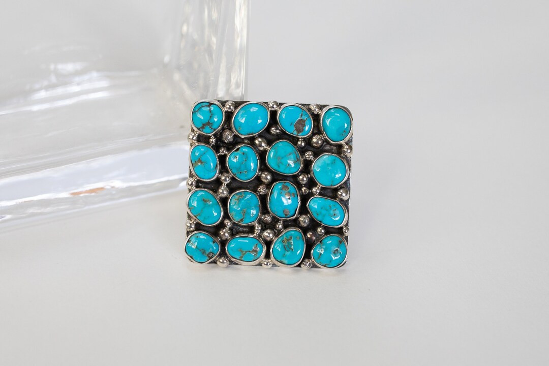 Kingman Turquoise ring size, 7 adjustable up | Etsy (US)
