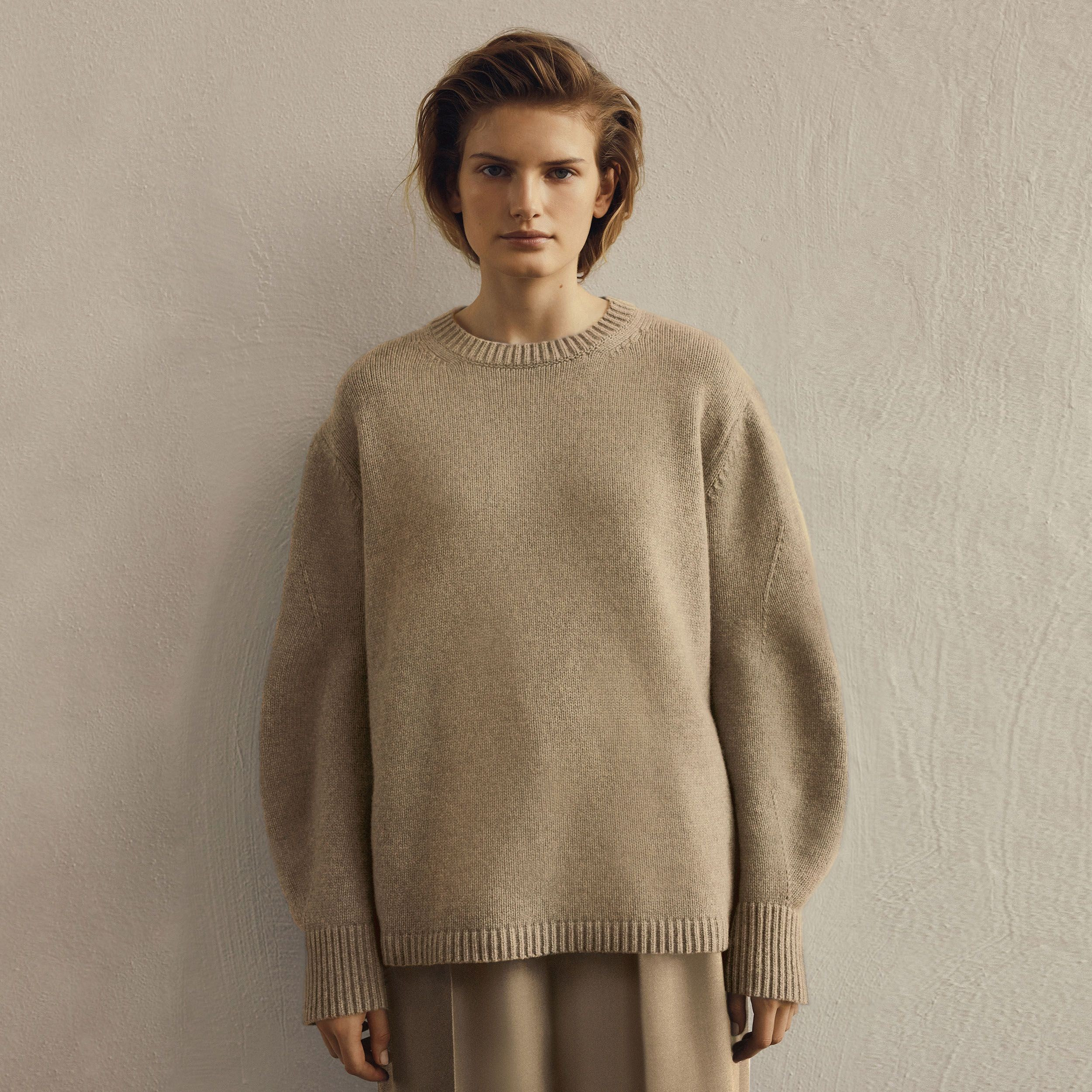 The Richmond Crewneck | Oatmeal Cashmere | DeMellier | DeMellier