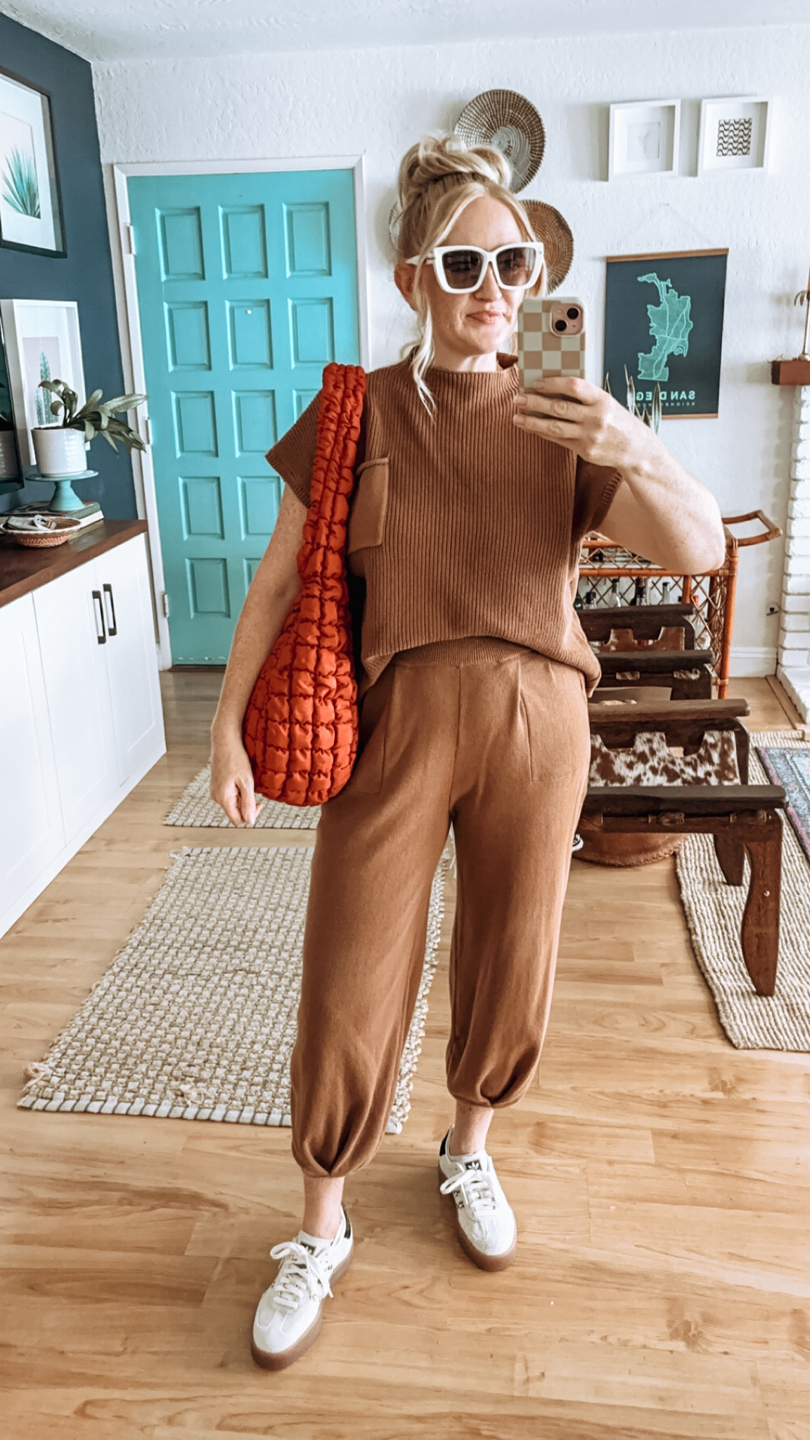 Viral set in perfect fall brown color! Love it with this pop of red puffer bag. Wearing L ❤️

Viral set, knit set, travel outfit, travel set, mix and match outfits, Amazon fashion, affordable style, casual style, cozy style, fall style, fall transitional outfits, mom look

#LTKStyleTip #LTKFindsUnder50 #LTKFindsUnder100