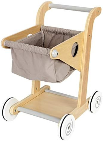 Tongina Wooden Shopping Trolley Little Shopper Role Play Pretend Food Kids Toy Cart | Amazon (US)