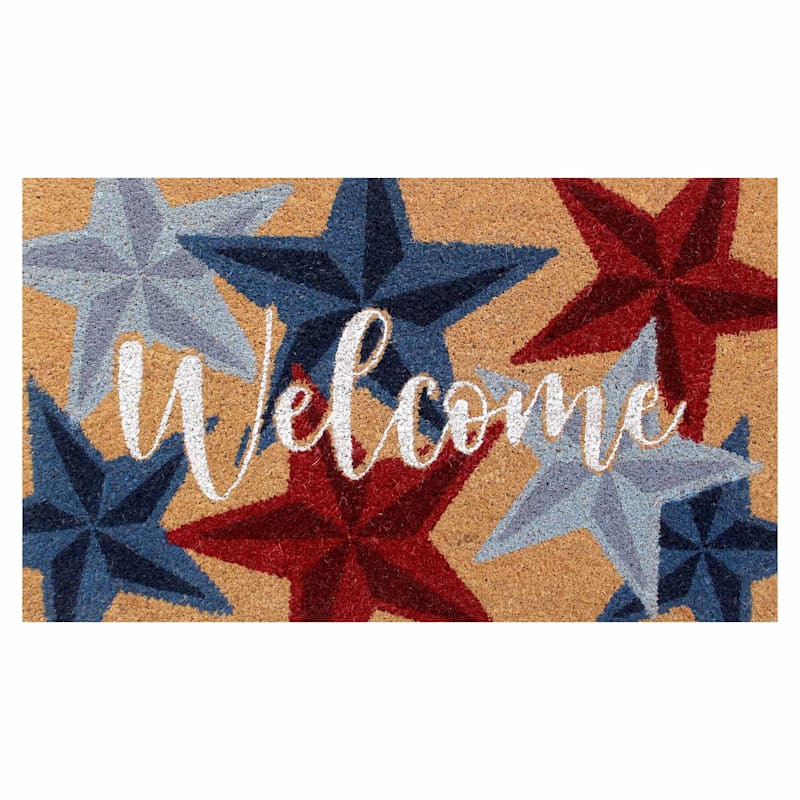 Welcome Stars Coir Mat, 18x30 | At Home