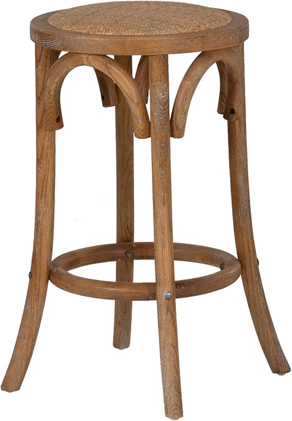 Bronwyn Natural Rattan Seat Backless Counter Stool by Linon | Amazon (US)