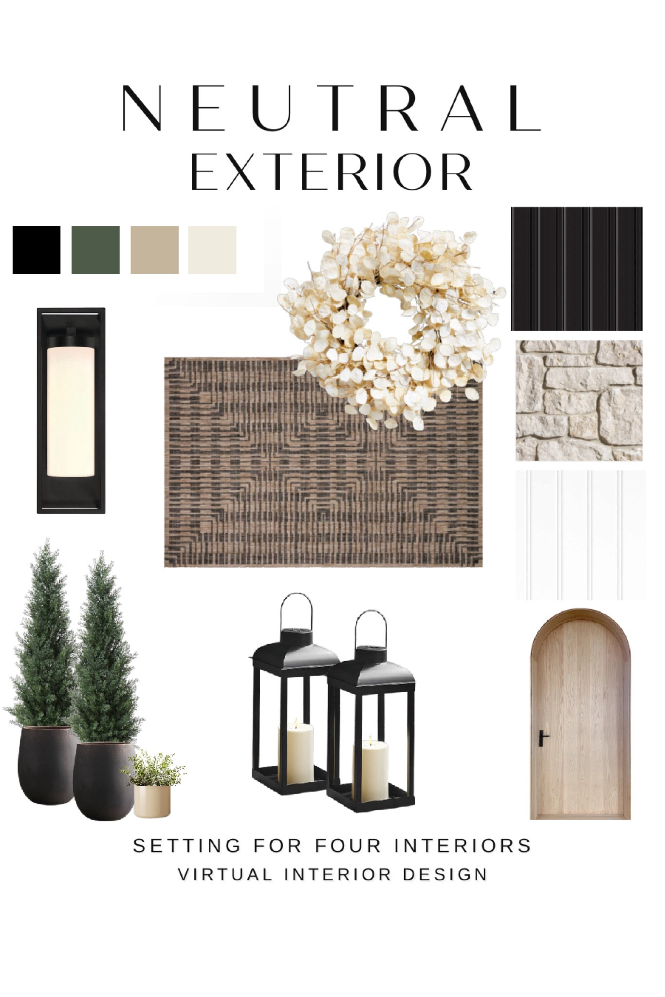 Neutral exterior and porch

Exterior light, wall sconce, wreath, outdoor cedar trees, plant pots, lanterns, outdoor rug, organic modern, transitional, farmhouse, earthy, black, white, beige, brown, fall decor, front porch, Amazon finds, Amazon home, Target, Walmart

#LTKFindsUnder50 #LTKFindsUnder100 #LTKHome