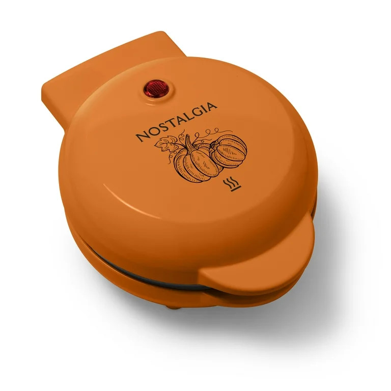 Nostalgia My Mini Personal Electric Pumpkin Waffle Maker, Orange | Walmart (US)