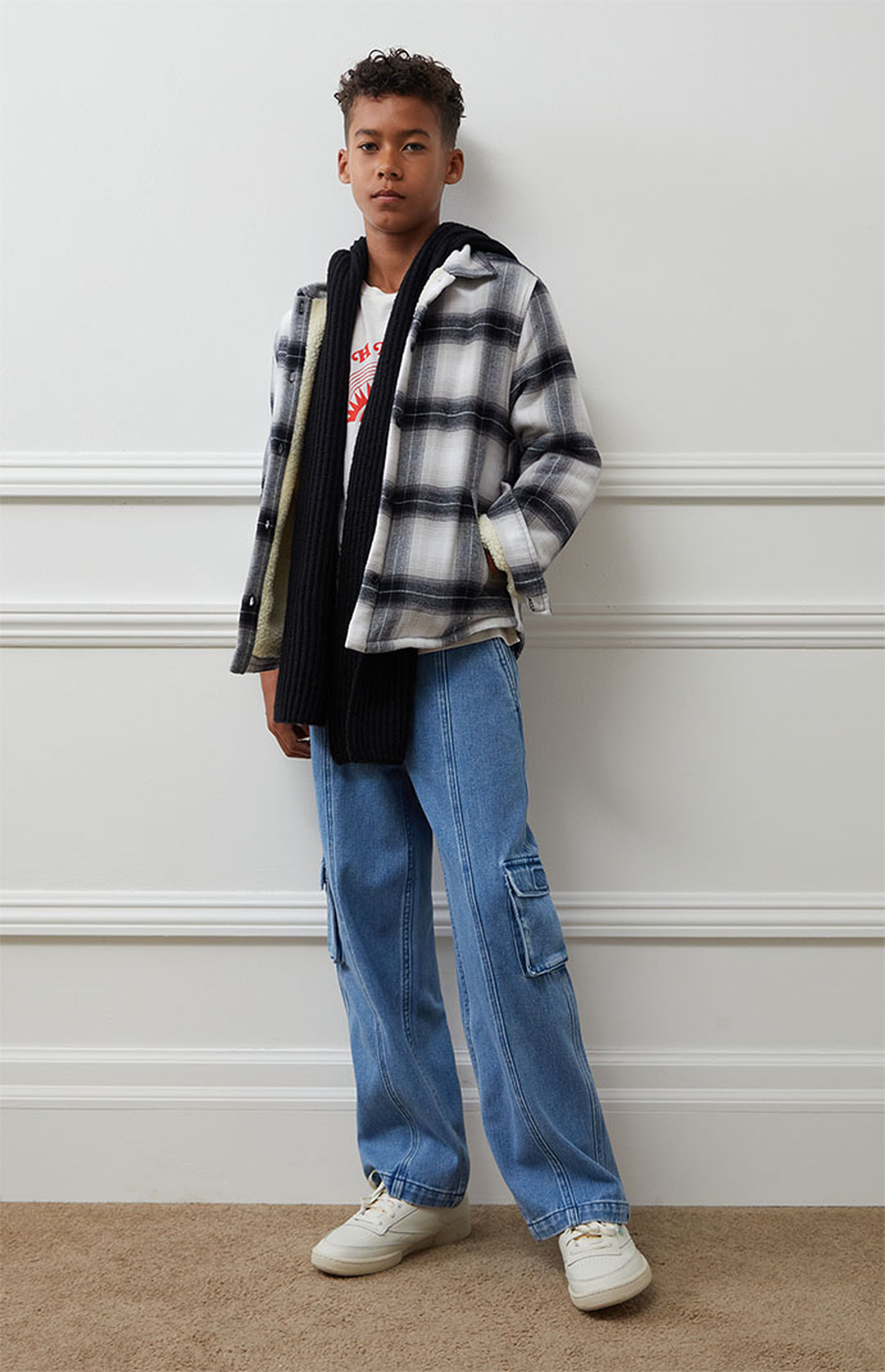 PacSun Kids Medium Indigo Baggy Cargo Jeans | PacSun | PacSun