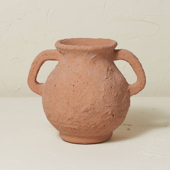 7" x 8.5" Terracotta Vase with Handle Brown Clay - Opalhouse™ designed with Jungalow™ | Target