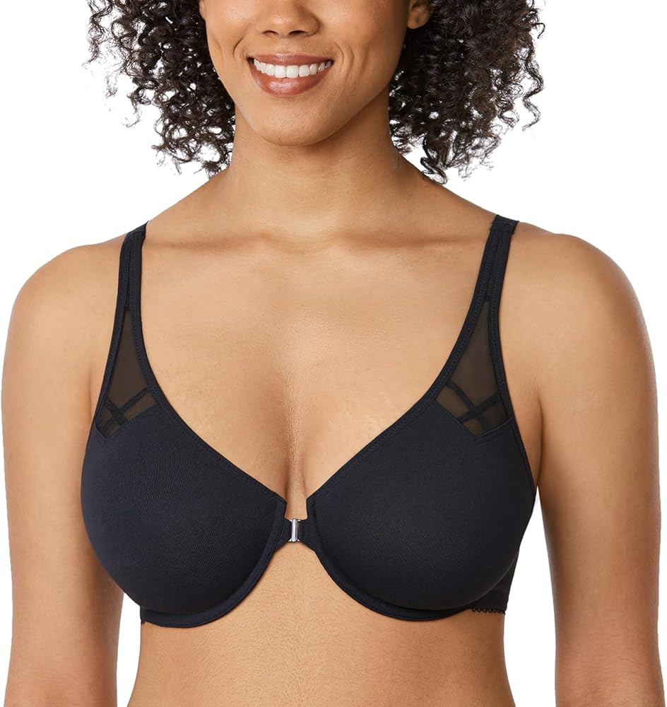 DELIMIRA Women's Racerback Front Closure Plus Size Seamless Comfort Underwire Bra | Amazon (US)