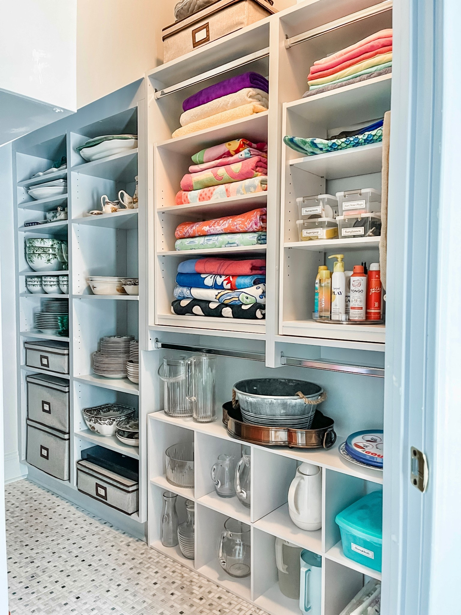 Affordable solutions with a custom feel!

This closet was designed with space to hang clothes. However, this client needed this to be a place to store serving items and pool supplies. By adding in some affordable free standing solutions, we were able to maximize the space to serve the needs of this client while on a budget!

So much usable storage space added for under $150!

#LTKHome #LTKFindsUnder50 #LTKFindsUnder100