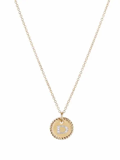 18kt yellow gold Initial D charm diamond necklace | Farfetch (US)