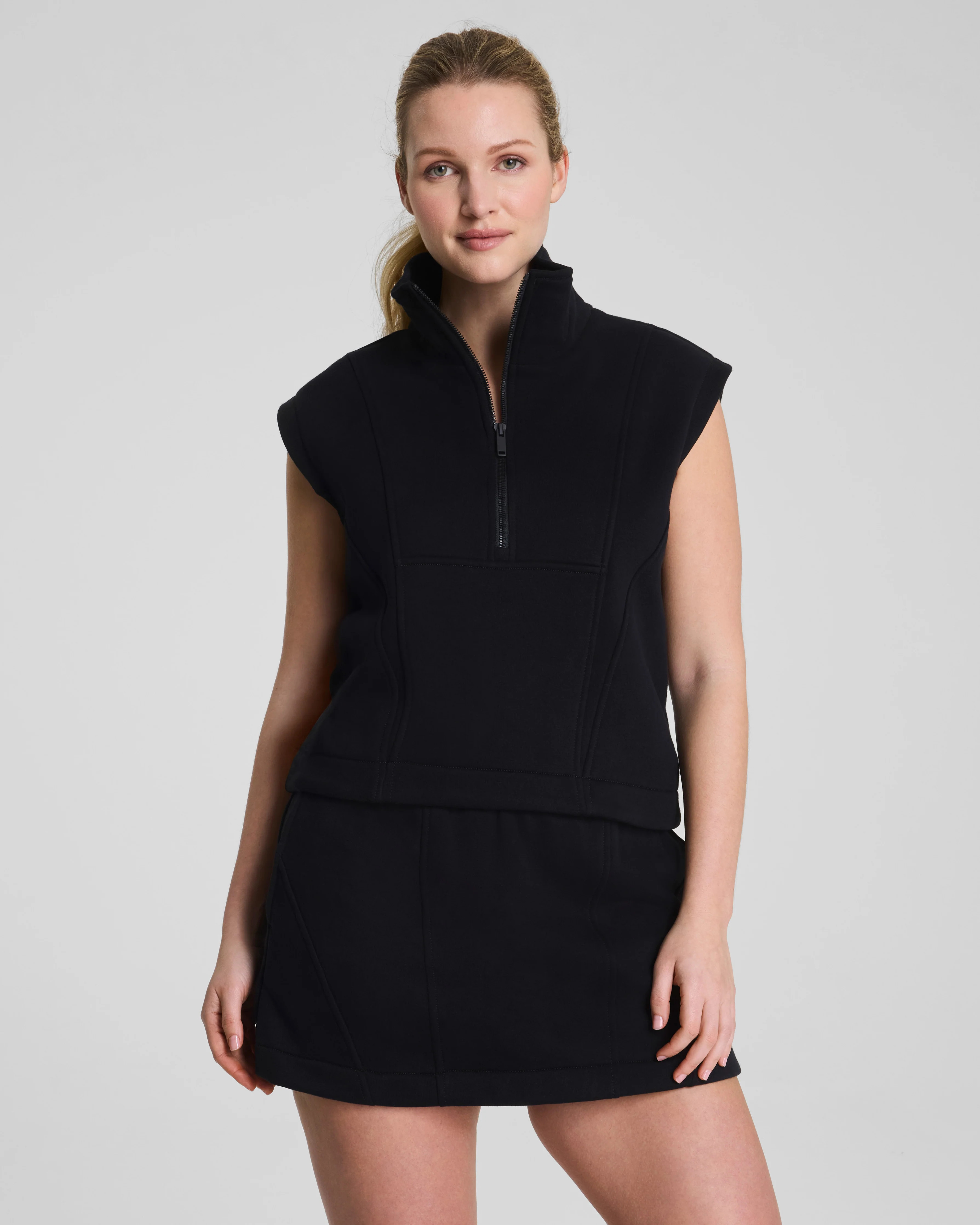SPANX® BoostUpCotton Fleece Half Zip Vest | Spanx