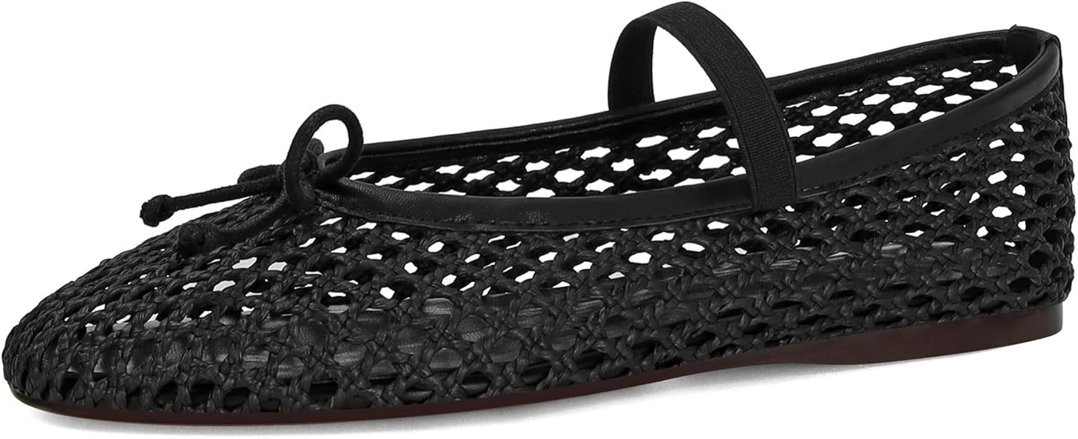 Woven Ballet Flats for Women Cute Raffia Mary Janes Bow Elastic Strap Summer Straw Comfortable Ca... | Amazon (US)