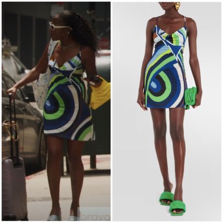 Gabby Prescod’s Blue and Green Printed Dress