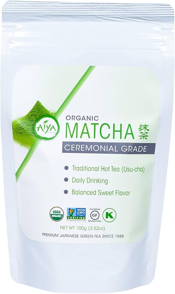 Aiya Certified USDA Japanese Organic Ceremonial Grade Matcha Green Tea Powder - Gluten-Free, Non-... | Amazon (US)