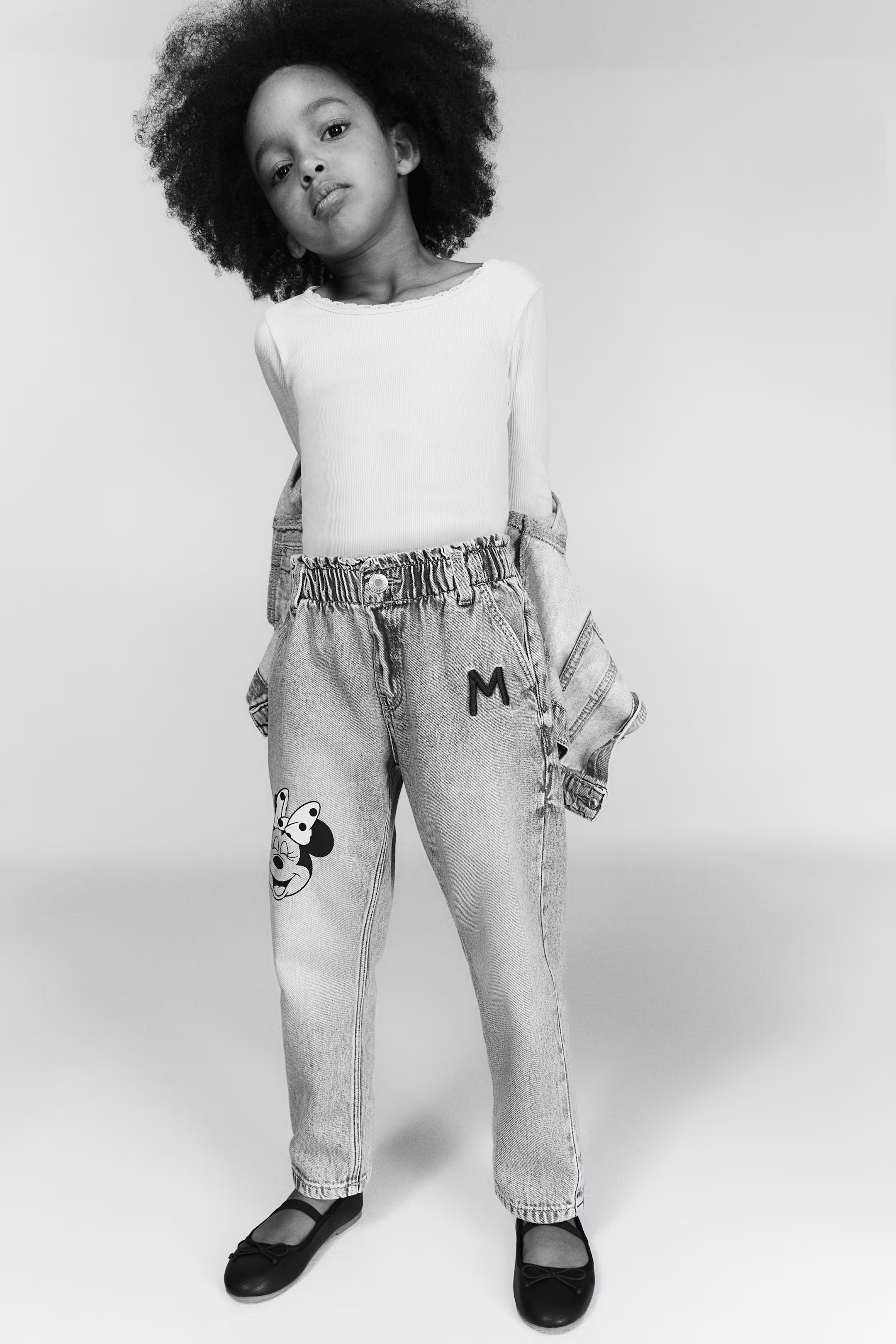 Relaxed Fit Paper Bag Jeans - Light denim blue/Minnie Mouse - Kids | H&M US | H&M (US + CA)