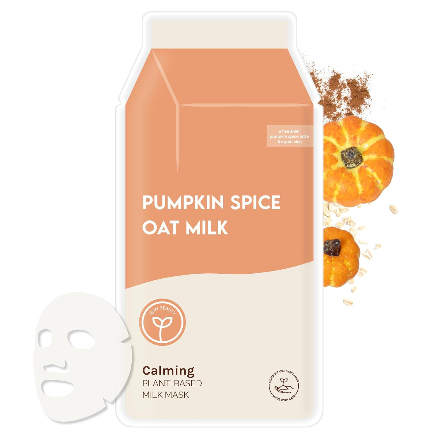 ESW Beauty Pumpkin Spice Oat Milk Calming Plant-Based Milk Mask | Amazon (US)