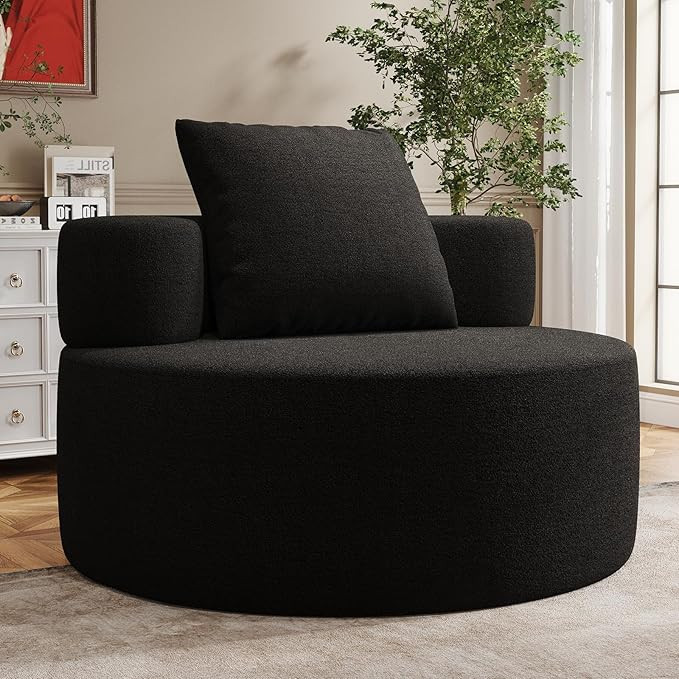 Accent Chair, Living Room Chairs with Pillow, Living Room Accent Chair with Comfortable Teddy Fab... | Amazon (US)