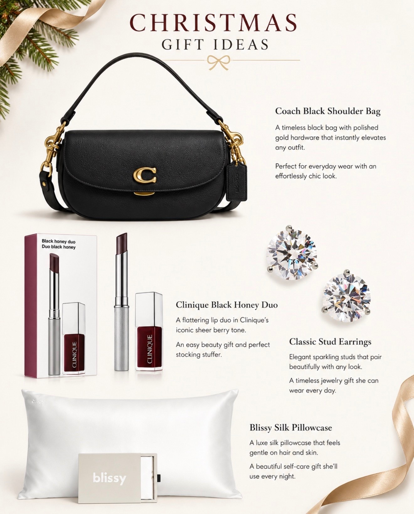 Christmas gift ideas she’ll actually love 🎁
From timeless accessories to beauty and self-care favorites, these are perfect for everyone on your list.
#giftideas #christmasgifts #giftsforher #holidayfinds

#LTKselfcare #LTKSaleAlert #LTKSeasonal