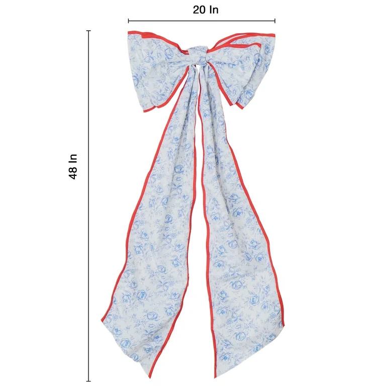 Extra Large Floral Decorative Bow, Red and Blue, 48", by My Texas House | Walmart (US)