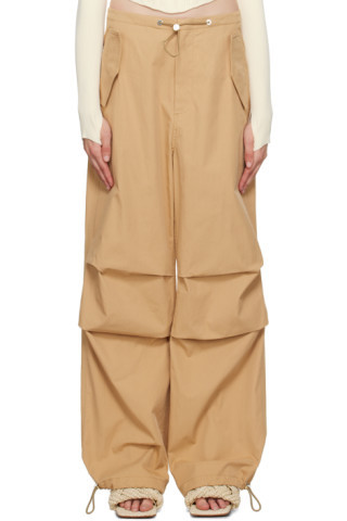 Brown Elasticized Trousers | SSENSE