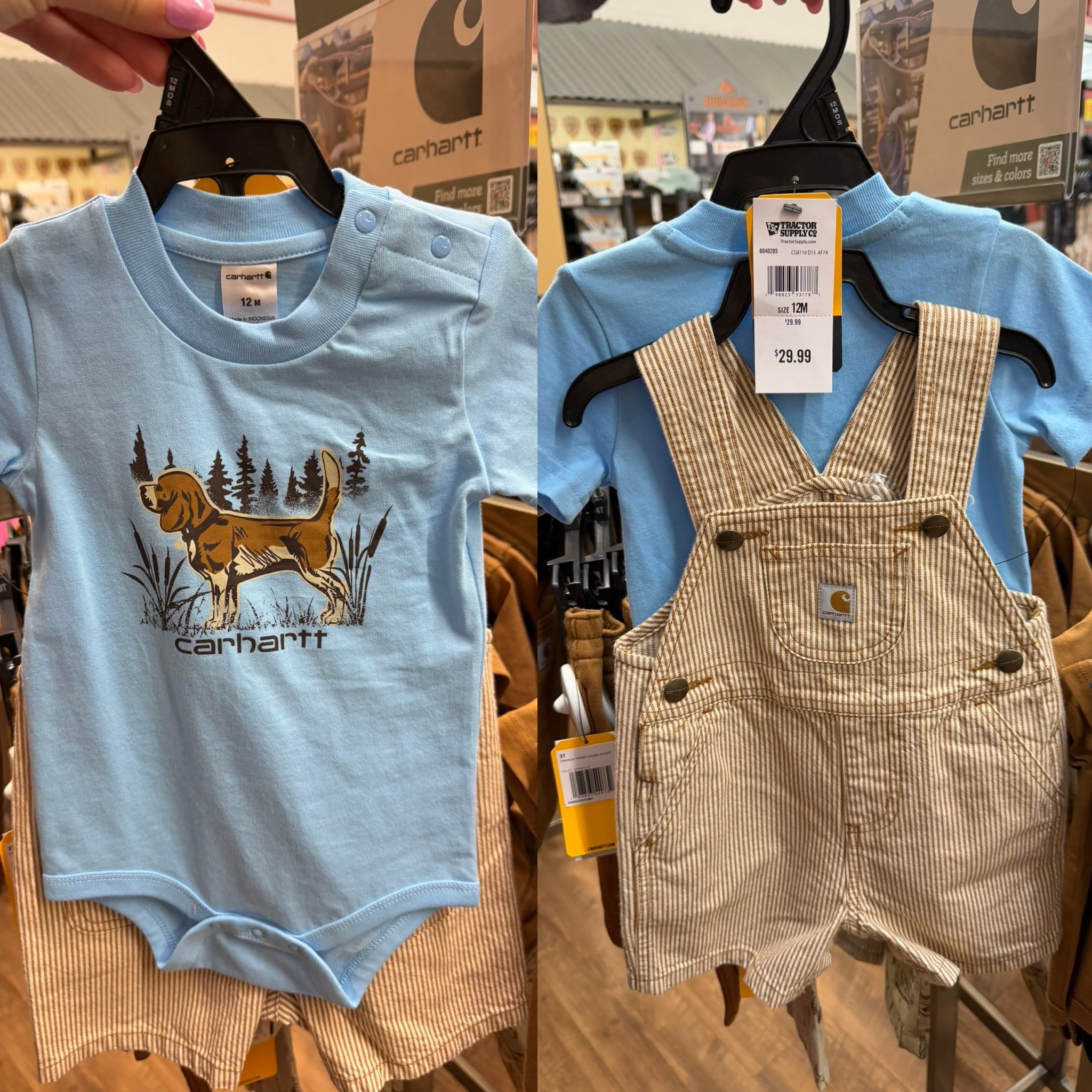 New!Carhartt Infant Boys Short-Sleeve Bodysuit and Brown Stripe Shortall Set

#LTKKids #LTKBaby