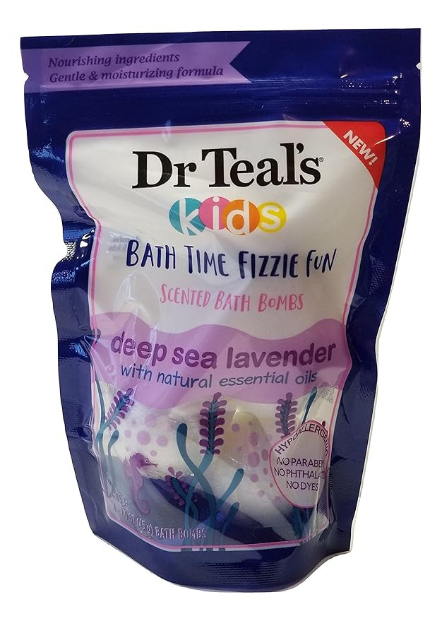 Dr Teal's Kids Bath Time Fizzie Fun Scented Bath Bombs Deep Sea Lavender Natural Essential Oils | Amazon (US)