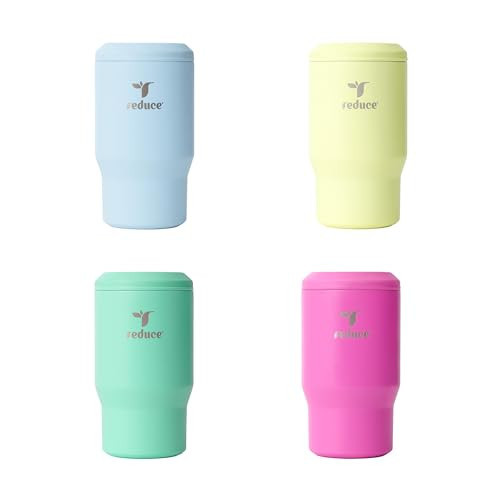Reduce 4-in-1 Drink Cooler - Versatile Can & Bottle Holder with Vacuum Insulation-Keeps Drinks Cold Up to 4 Hours-Includes Bottle Opener-Fits Cupholders & Dishwasher Safe- 14oz - Leisure Hour - 4 Pack | Amazon (US)
