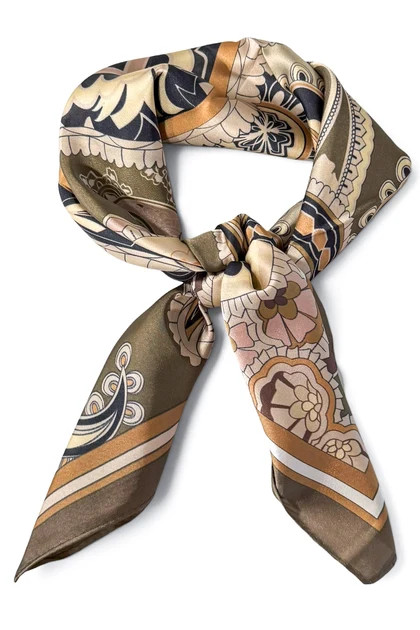 New Beginnings Taupe Square Scarf | The Willow Tree