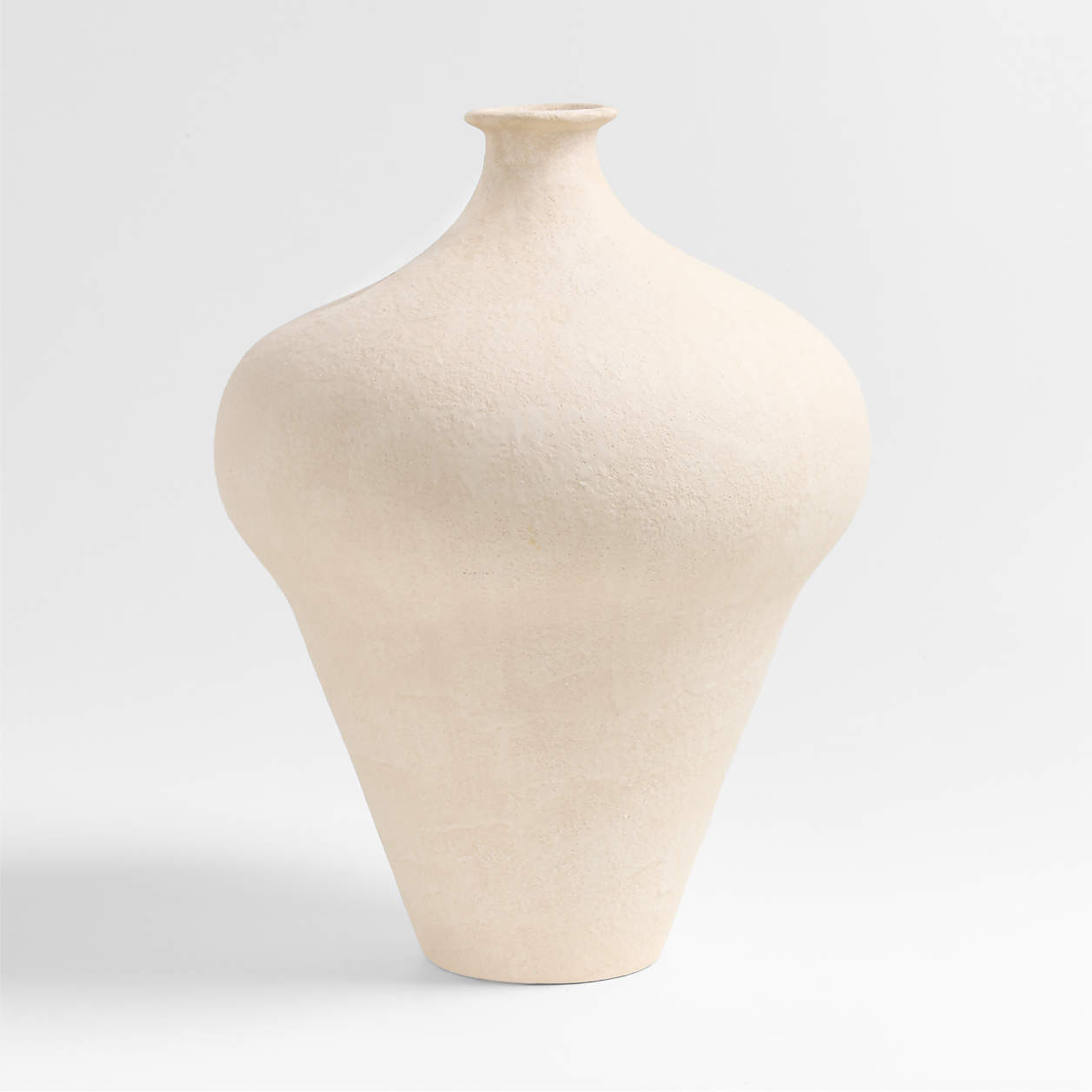 Amphore Large Cream Ceramic Plaster Vase 16" + Reviews | Crate & Barrel | Crate & Barrel