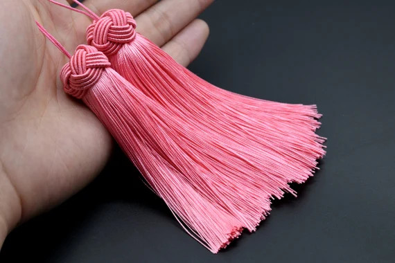 2 Tassels 3.93" / 10cm Polyester Mala Tassel Watermel Pink Color  (64149-2468) | Etsy (US)