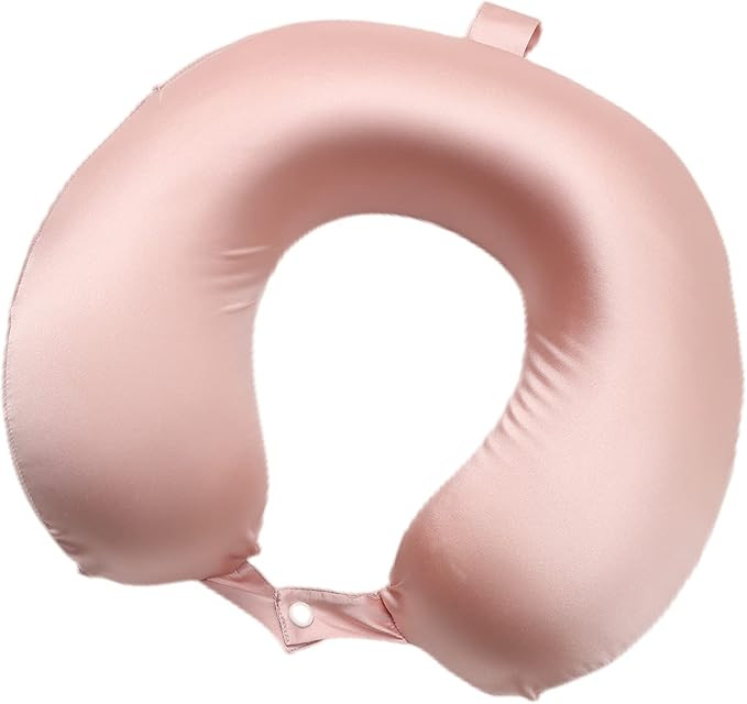 [Upgraded Softness] 100% Mulberry Silk Neck Pillow for Travel 22 Momme Real Silk Travel Pillow fo... | Amazon (US)