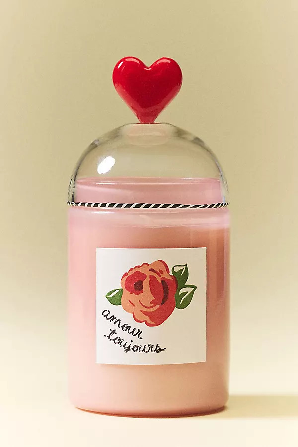 Amour Floral Rose & Oud Glass Candle | Anthropologie (US)
