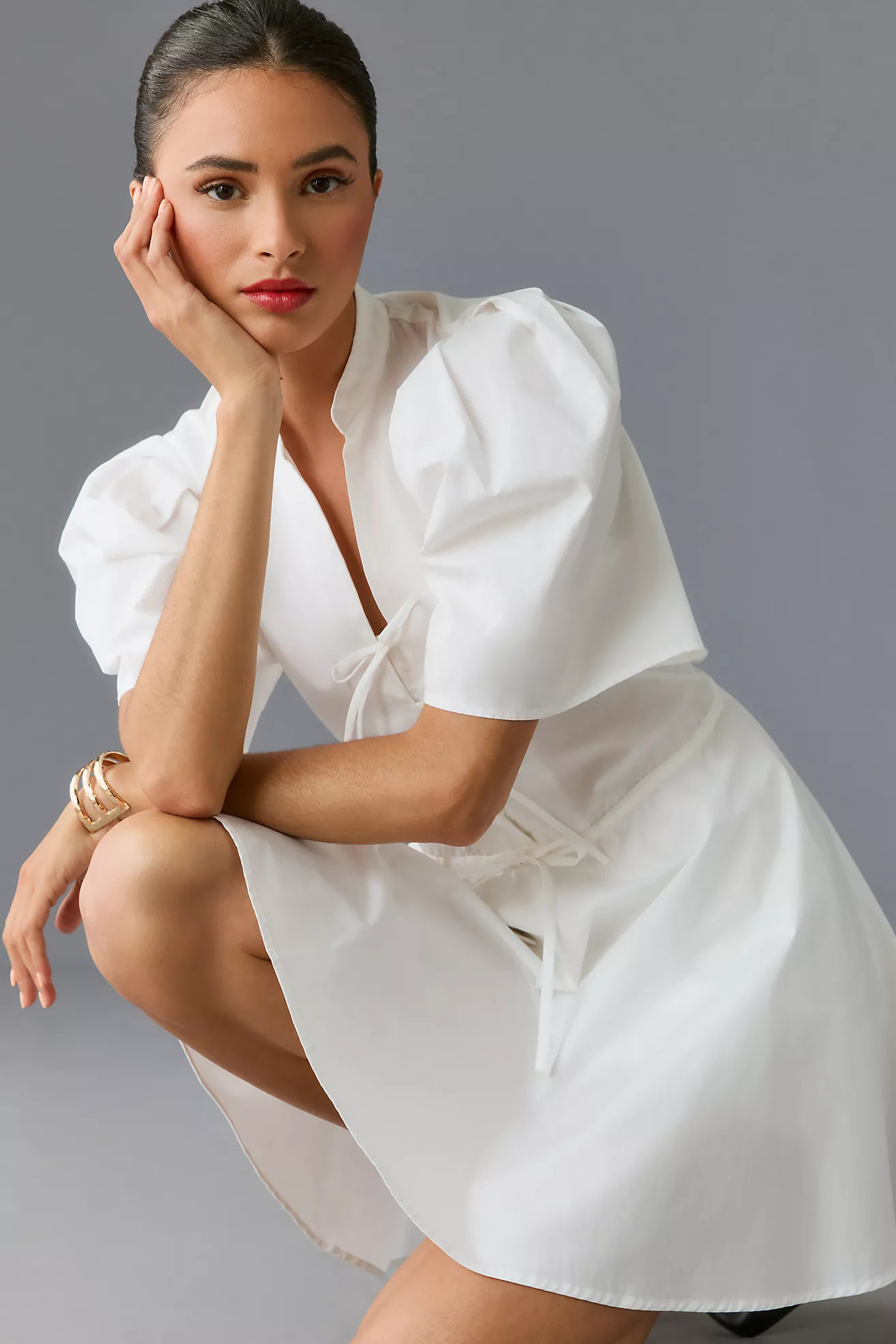 En Saison V-Neck Bow Dress | Anthropologie (US)