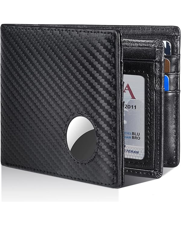 Mens Wallet With AirTag Holder, Bifold Leather RFID Blocking 1-2 ID Windows 12-13 Card Holders, G... | Amazon (US)