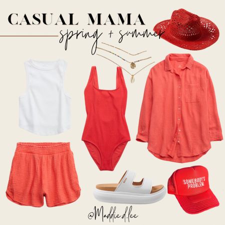 Casual mama spring + summer style RED

#LTKmidsize #LTKSeasonal #LTKshoecrush