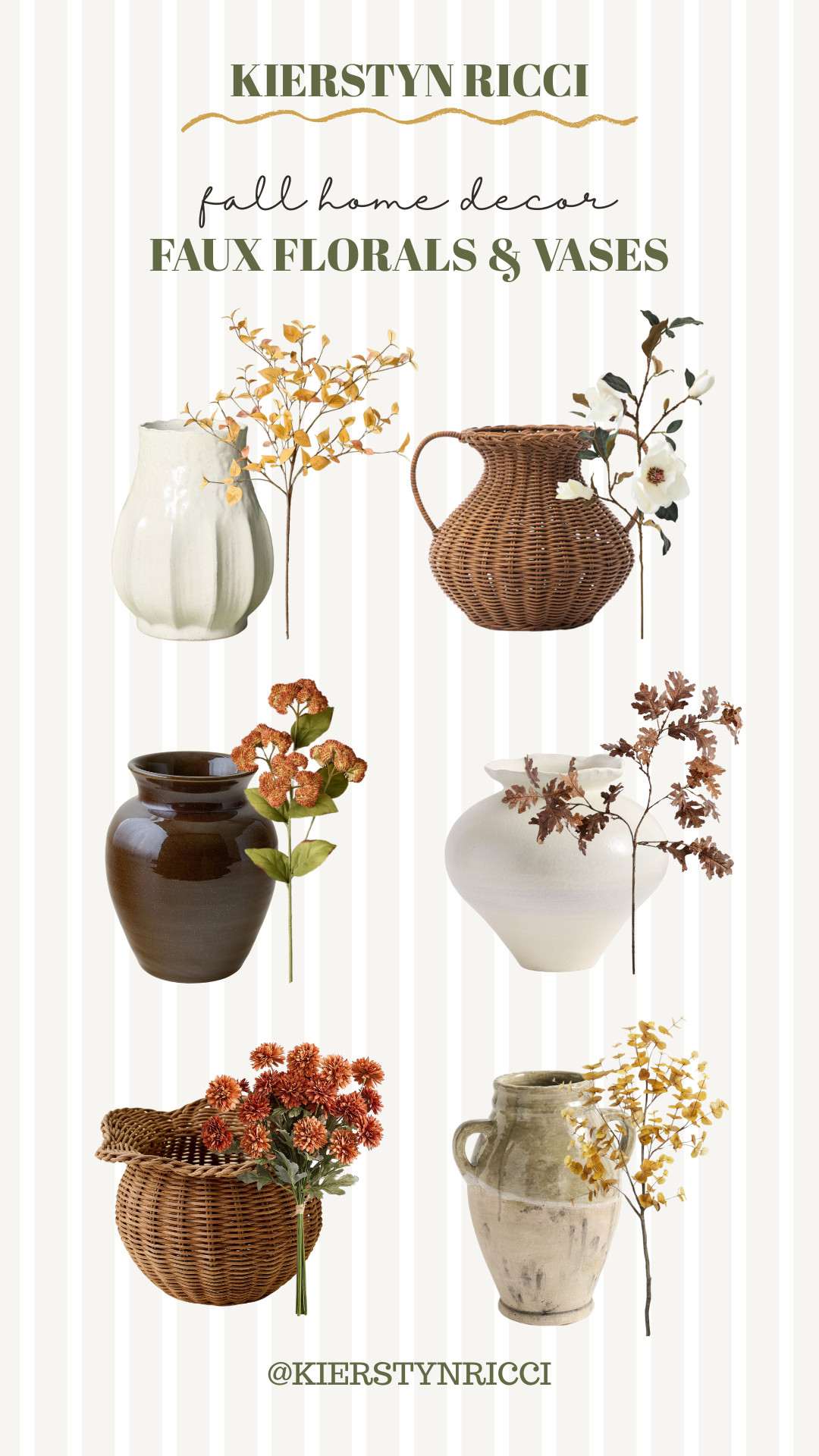 The easiest way to bring fall into your home? A cozy mix of faux florals + timeless vases. Perfect for an entryway, dining table, or styled on a shelf — no watering required 😉✨ Linking my favorite combos so you can create your own fall arrangement at home.  

#FallHomeDecor #FallDecorInspo #FauxFlorals #SeasonalStyling #CozyFallHome #DecorWithVases 

 #LTKSeasonal #LTKHome #LTKSaleAlert