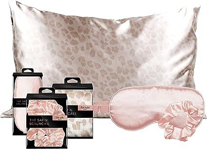 Kitsch 100% Satin Pillowcase Satin Sleep Mask and Satin Scrunchies Sleep Ritual Bundle | Amazon (US)