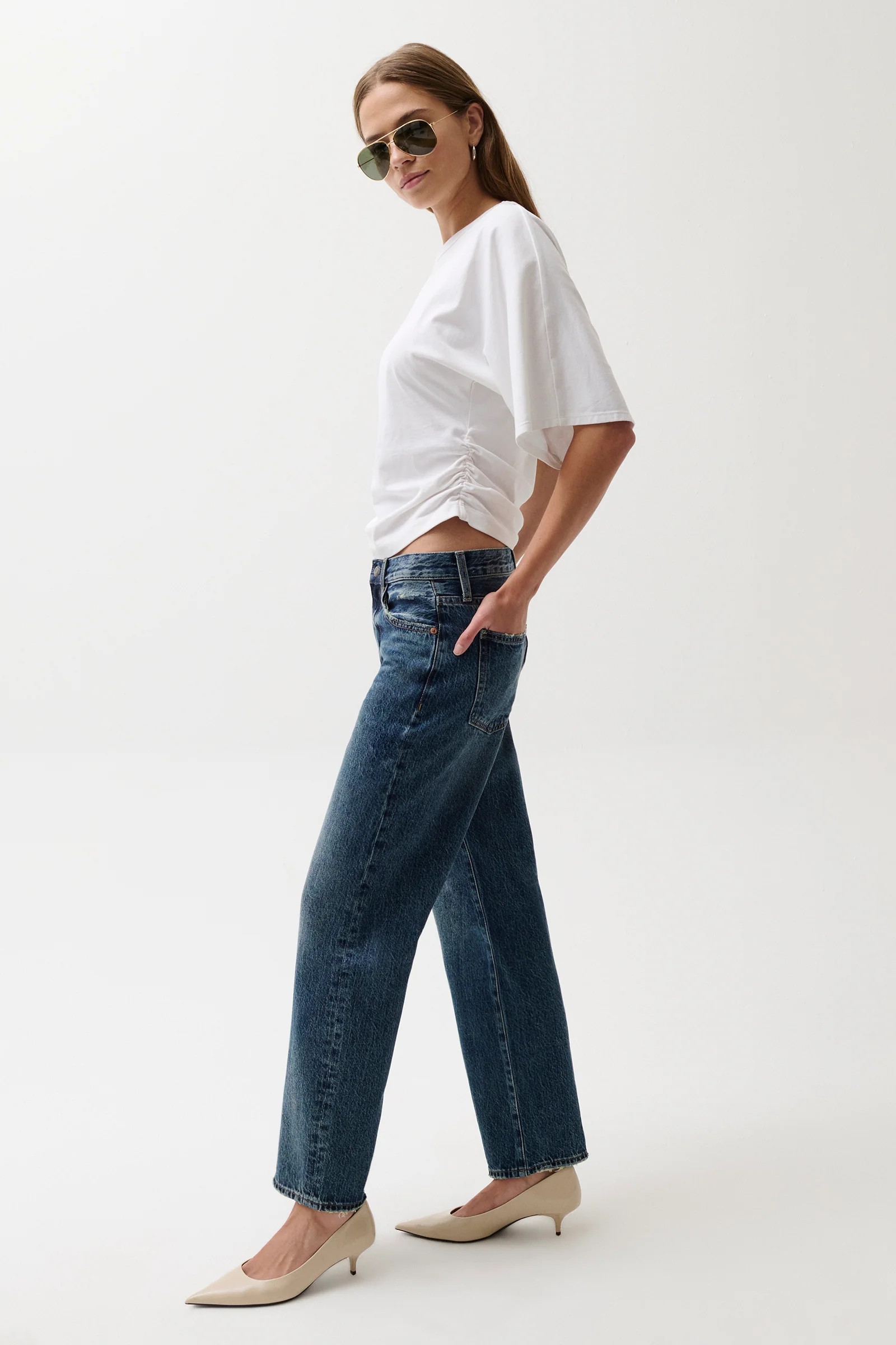 Lexi Mid Rise Bowed Straight Jean - Artisan | Pistola Denim