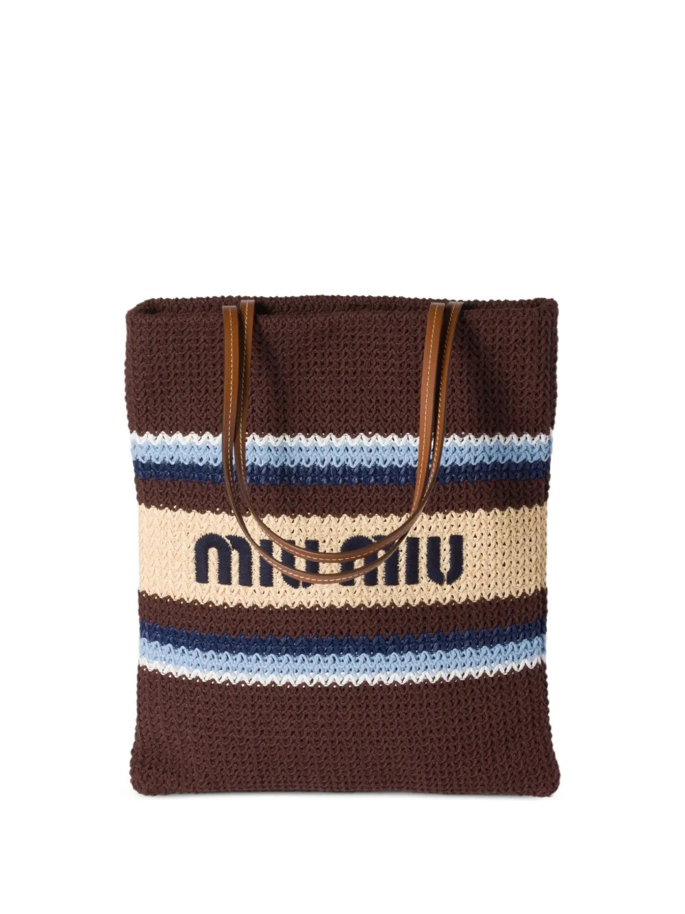 Miu Miu Crochet Tote Bag | Brown | FARFETCH UK | Farfetch Global