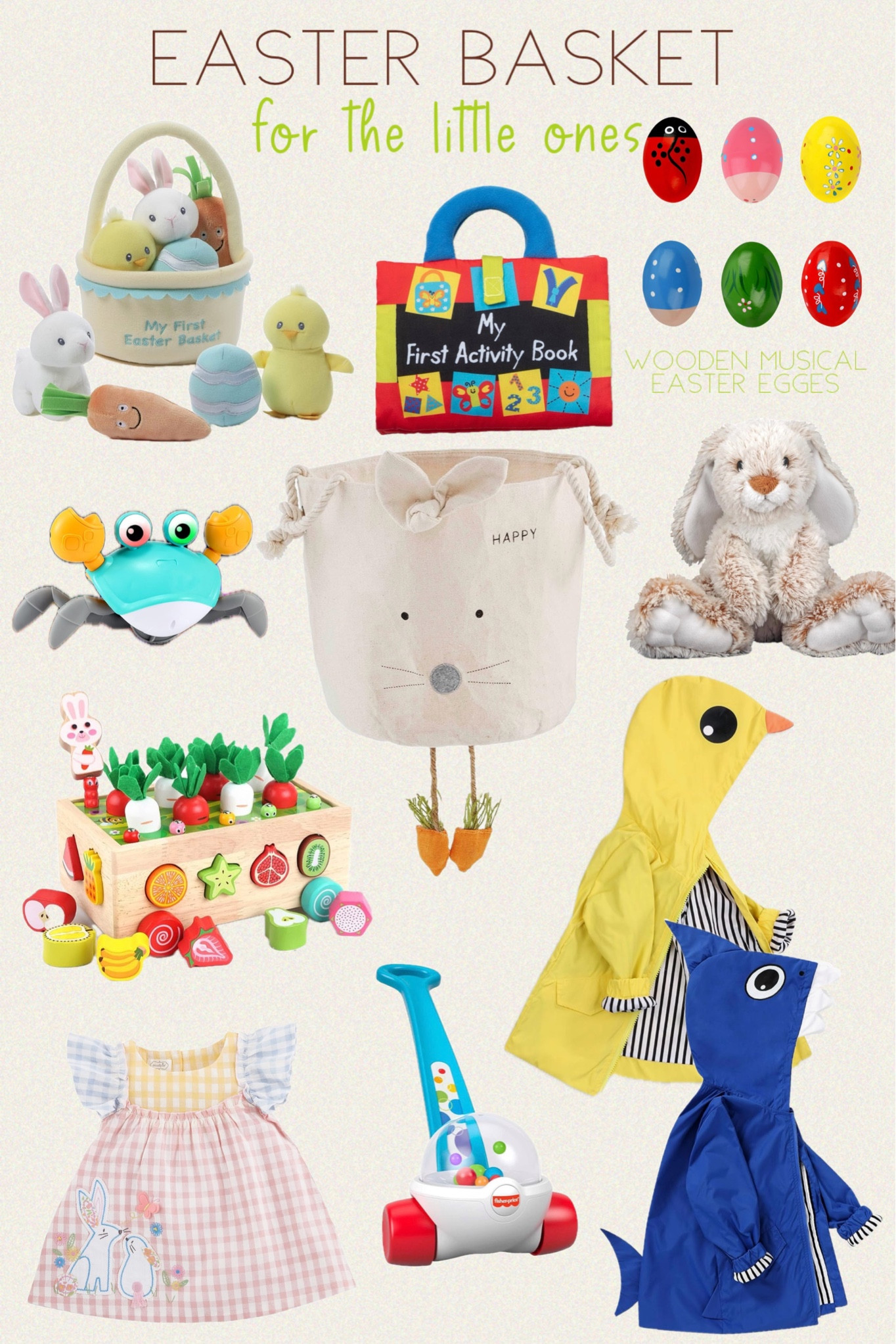 Easter basket gift idea for baby

Baby My First Easter Basket 5-Piece Plush Playset with Rattle, Squeaker & Crinkle Plush Toys, Sensory Toy for Babies & Newborns / Easter Basket Stuffers, Set of 6 Easter Eggs, Wooden Percussion Musical Shaker Egg / Mud Pie Easter Bunny Canvas Candy Bucket / Mud Pie Baby Girls' One Size Bunny Gingham Dress / YOUNGER TREE Toddler Baby Boy Girl Duck Raincoat Cute Cartoon Hoodie Zipper Coat Outfit / Toddlers Montessori Wooden Educational Toys for Baby Boys Girls Age 1 2 3 Year Old, Shape Sorting Toys /Melissa & Doug K’s Kids My First Activity Book / Fisher-Price Corn Popper Baby to Toddler Push Toy with Ball-Popping Action / control future Crawling Crab Baby Toy

#easter #easterbasket #baby #toys #giftguide #giftidea #bobo #amazon #gabrielapolacek 

#LTKSeasonal #LTKsalealert #LTKbaby
