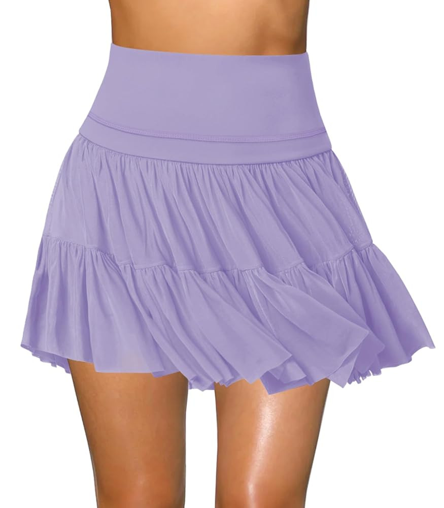 Women's Mini Skirt Skort Flowy Pleated High Waisted Ruffle Tennis Skirts for Women Athletic Skate... | Amazon (US)