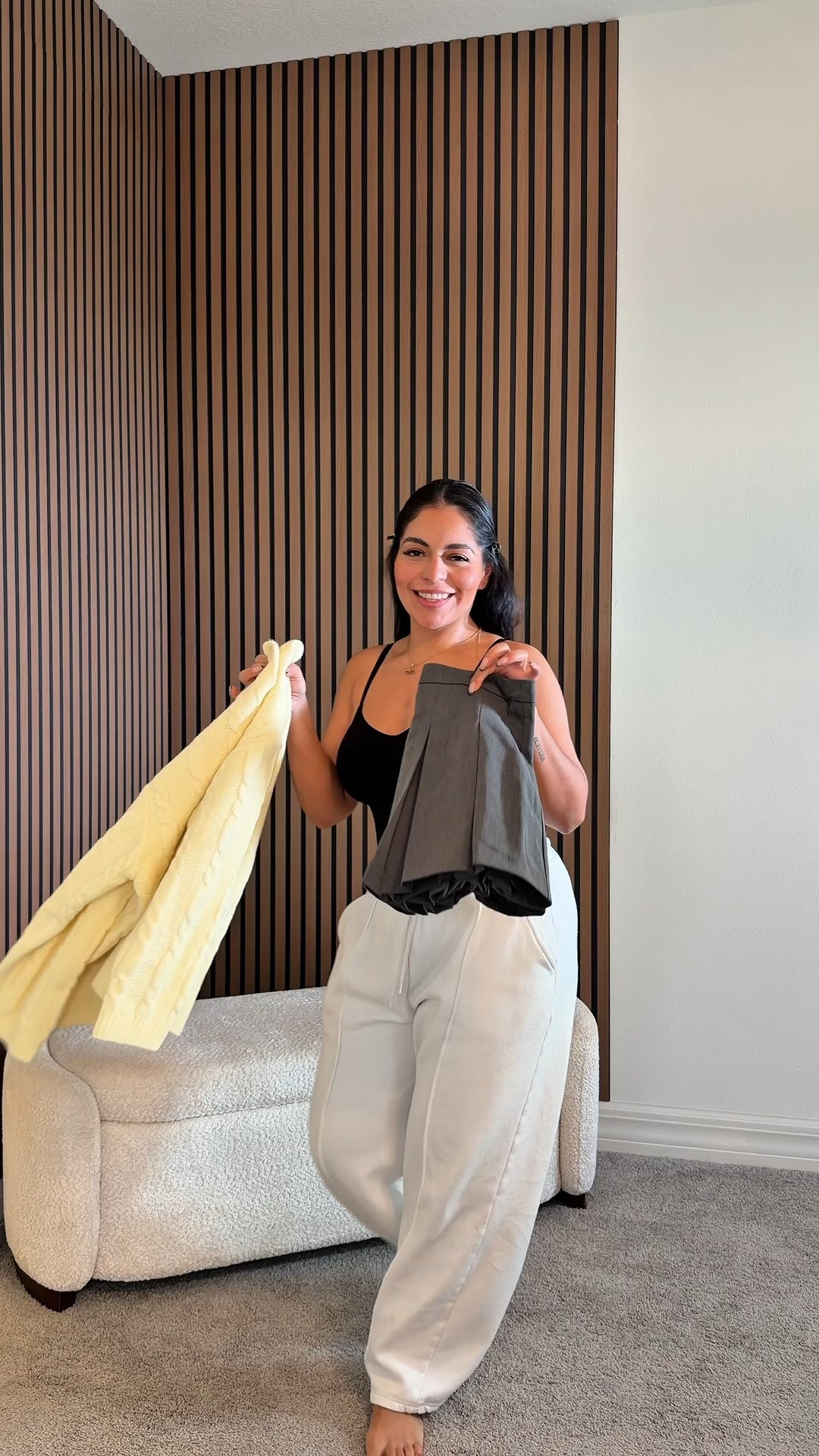 Cute winter look. 
Love the skirt, keep in my mind it is short and also has not stretched. Sized up mine is medium and it was tight but I love it. 