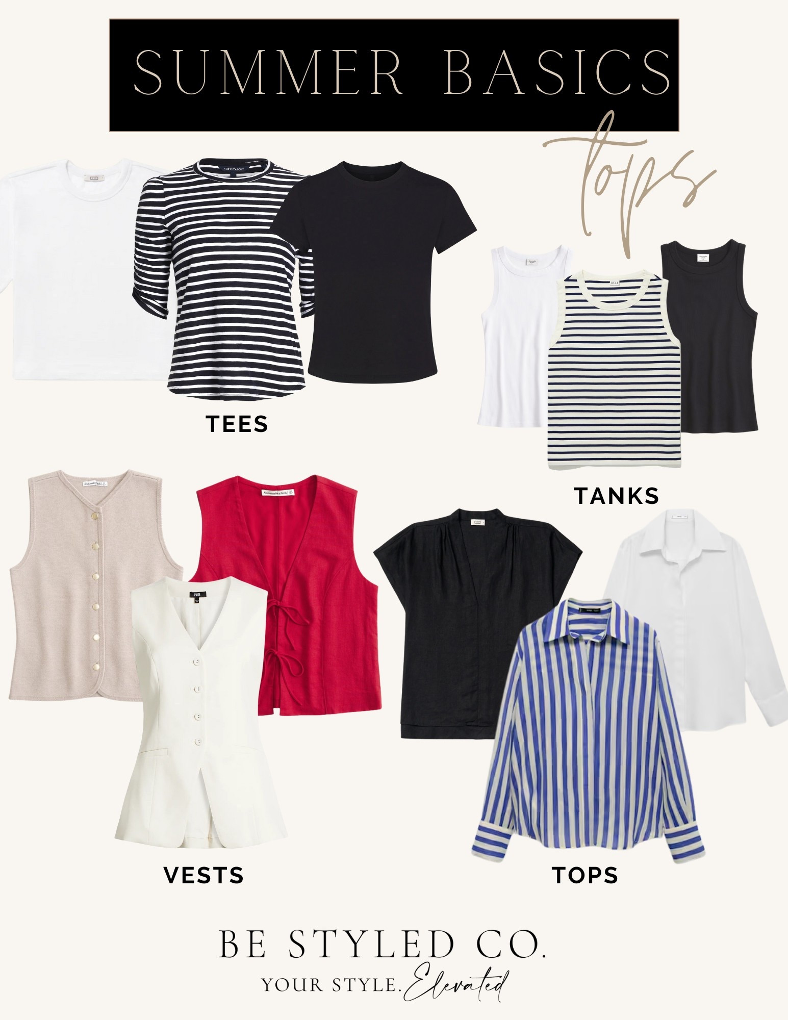 Our summer basics are here! Shop tops, tees, tanks, vests here! 
Summer must haves / capsule wardrobe 

#LTKStyleTip #LTKOver40 #LTKSummerEdit
