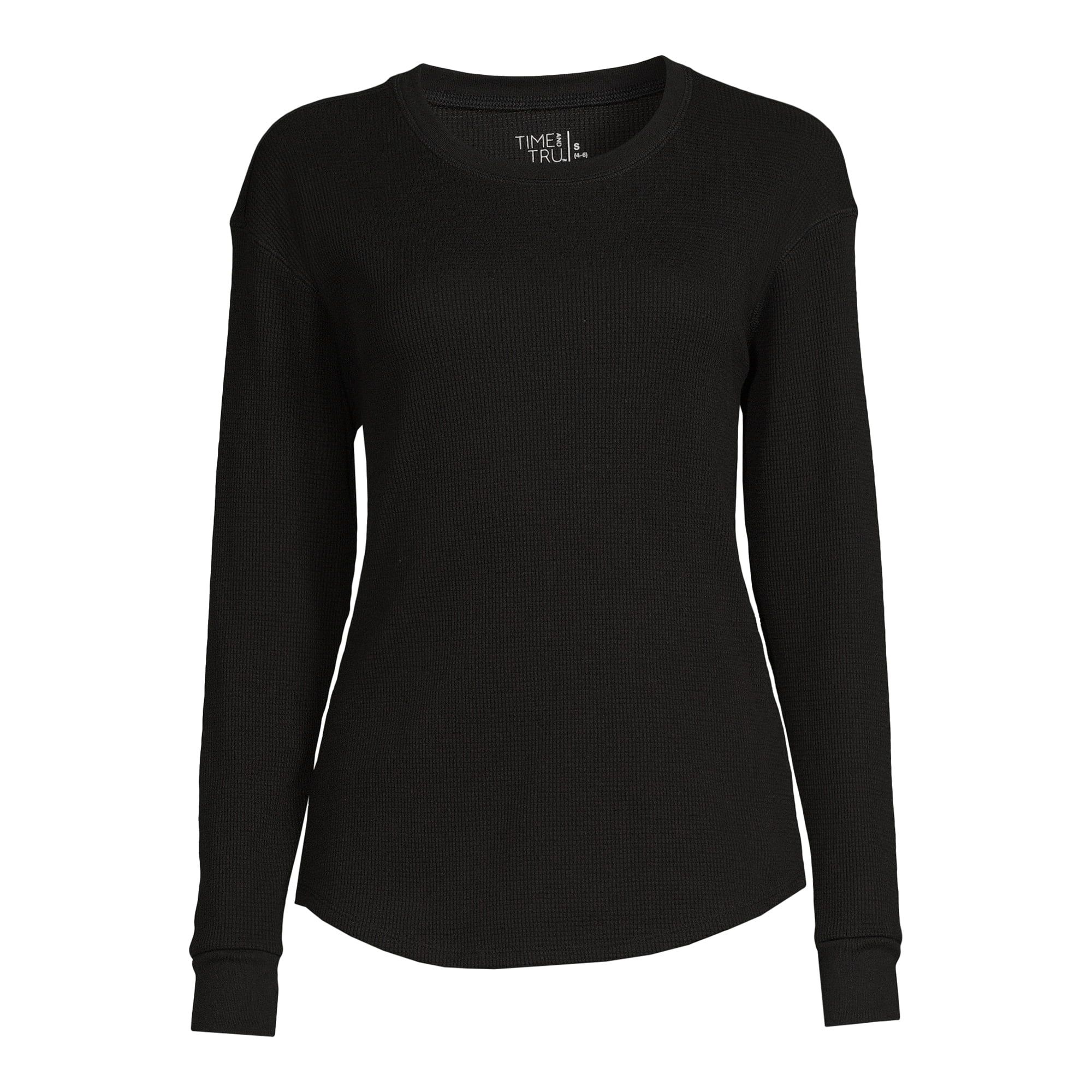 Time and Tru Women's Thermal Top with Long Sleeves, Sizes S-3XL - Walmart.com | Walmart (US)