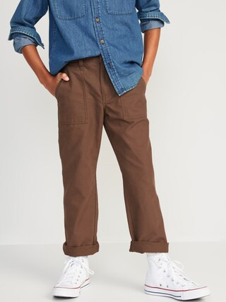 Built-In Flex Loose Tapered Canvas Utility Pants for Boys | Old Navy (US)