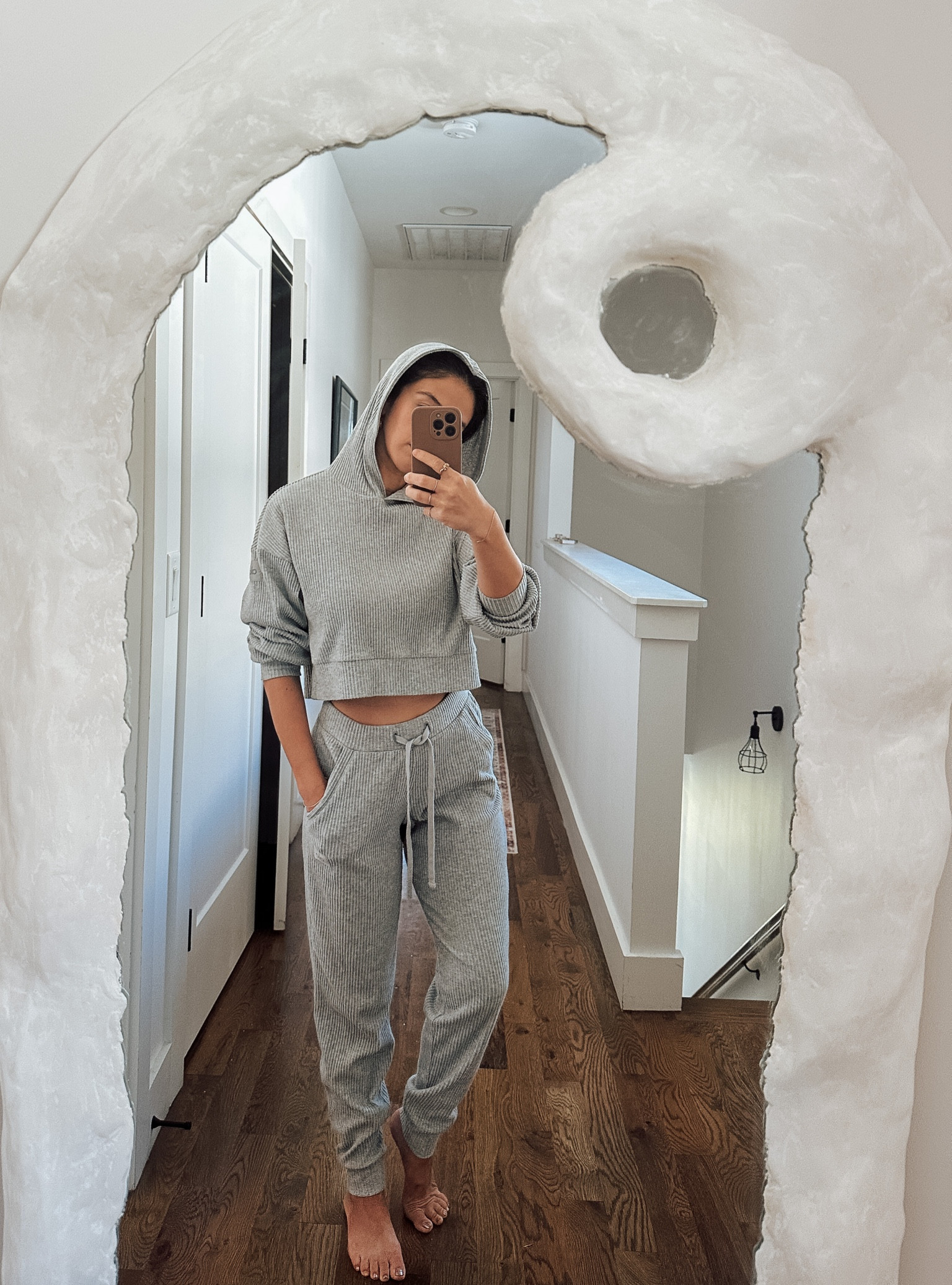 Favorite lounge set that I have in 2 colors. Plush wide ribbed fabric. Hoodie is a cropped length. I’m 5’4” and the pants bunch a tiny bit at my ankles but doesn’t bother me!

#LTKstyletip #LTKSeasonal #LTKGiftGuide